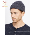 Atacado homens de inverno cashmere misturado fios gorro de malha chapéus